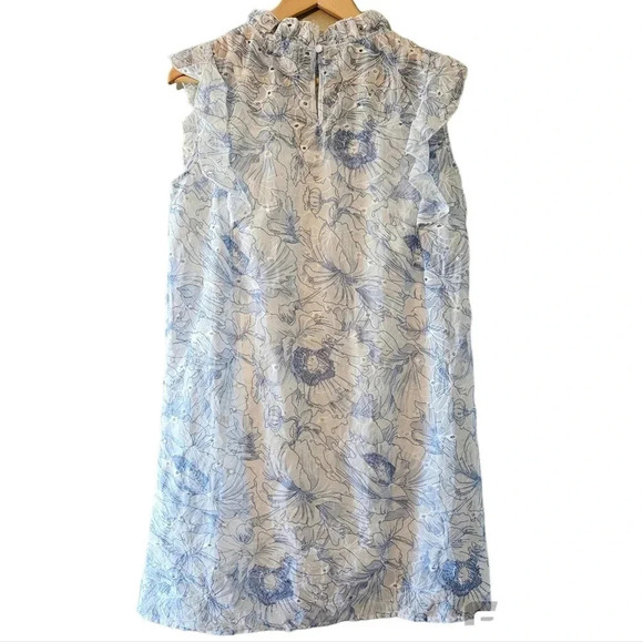 Joie Women's Eyelet Ruffle Floral Print Sundress Feminine Mini Dress Size M. - Picture 3 of 16